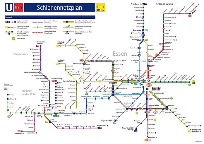 SchienenNetzplan der Ruhrbahn