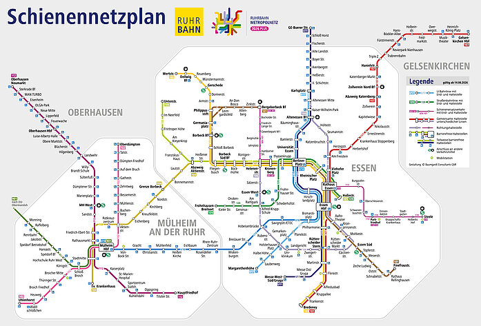SchienenNetzplan der Ruhrbahn